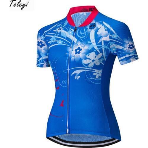 Teleyi Women Cycling Jersey Shirt 2017 Outdoor Cycling Clothing Summer Short mtb Bicycle Jersey Bike Wear Clothes Ropa Ciclismo