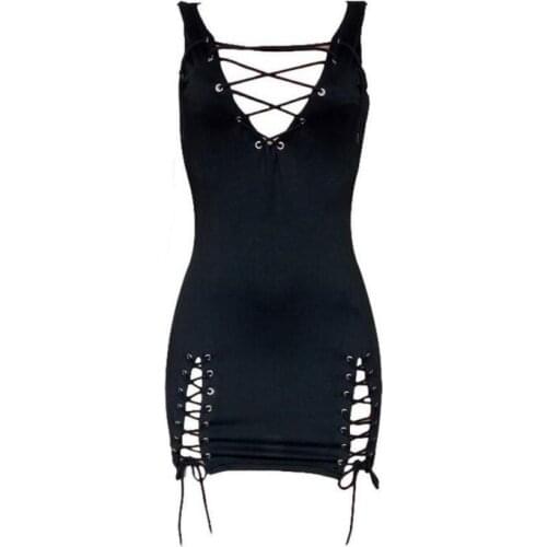 2021 Hot Womens V Neck Sexy Bodycon Bandage Slim Party Evening Club Mini Dress