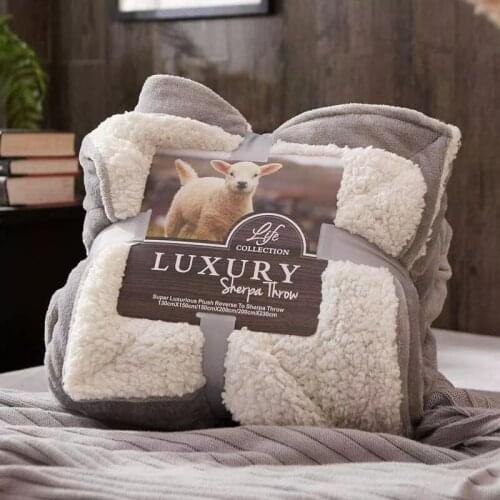 Winter Sherpa Blankets For Beds Soft Warm Double Layer Coral Fleece Faux Fur Mink Throw Bedspread Blankets