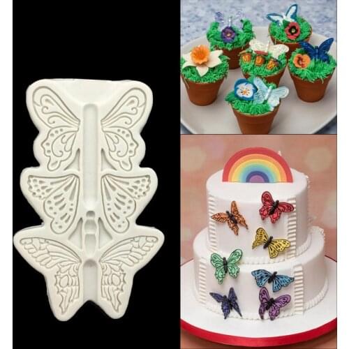 Wholesale 10 Pcs/lot The Butterfly Shapes Silicone Sugarcraft Mold, Fondant Cake Decorating Tools Bakeware