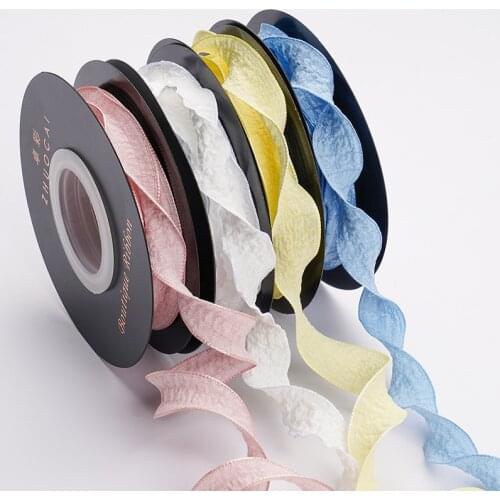 10yards/roll 15mm Elastic Folds Ribbon DIY handmade clothing accessoriesfor Hair Ornament Gift Wrapping Decor Lace Ribbon