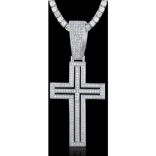 100% Micro Zircon Hip Hop Religious Cross Pendant Necklace For Men Jewelry Iced Out Necklaces Factory Prices CZ Rapper Jewelry
