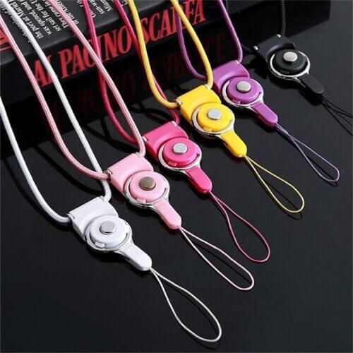 2pcs Candy Colour Cellphone String Lanyard Cord Anti-Drop Phone Straps