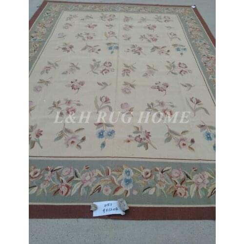 Free shipping 9'x12' French Aubusson woolen rug, French Aubusson Carpet for Home Decoration, 2015 New Design