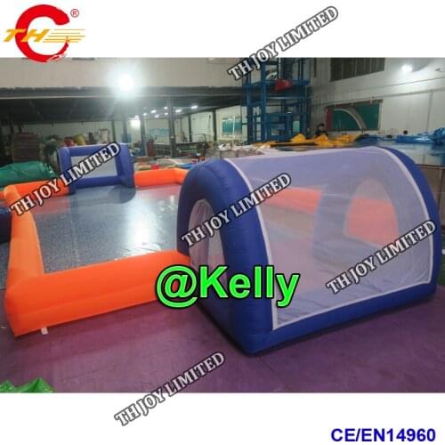 Free air shipping 10x5m small inflatable football field for sale, outdoor portable inflatable soccer field football pitch game