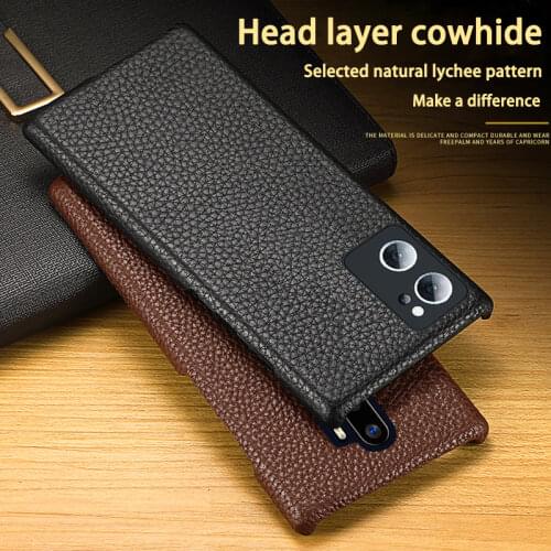 Genuine Leather Phone Case For OPPO Find X2 R15 R17 Reno Z 2 2Z 2F 3 Pro Ace A5 A9 2020 A11X K3 K5 Cowhide Litchi Texture Cover