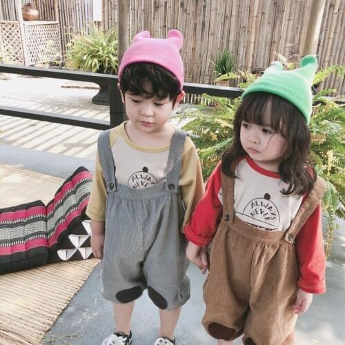 Childrens Corduroy Pants Boys Girls Overalls 2019 Autumn New Toddler Suspender Trousers Girl Pants Fashion Wild Boys Overalls