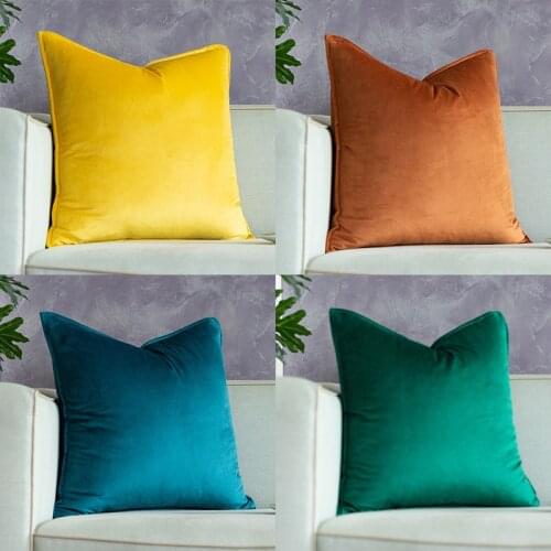 Nordic Velvet Sofa Cushion Luxury Soft Throw Pillow For Sofa Bed 45*45 Decorative Dakimakuru For Living Home