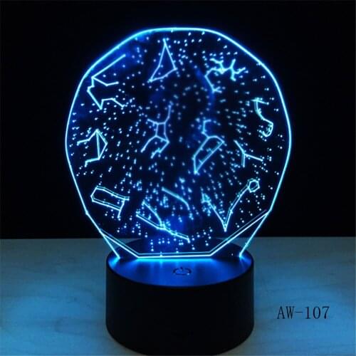 Home Decor Light Sky Constellation Luminaria 7 Color Changing 3D LED Night Lamp Nightlight Gift Bedside Sleep Light Gift AW-107