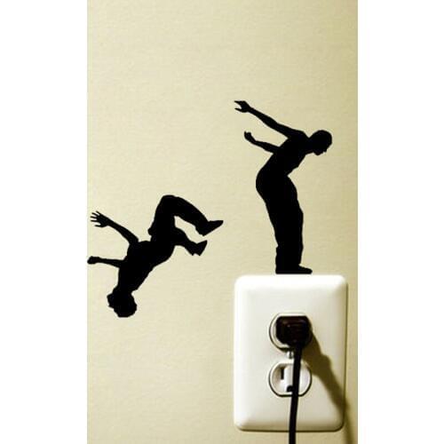 Extreme sport Dance DIY Art Fashion Switch Sticker Living room Bedroom Decorative Wall Stickers Vinyl Murals JG3619