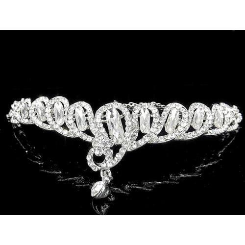 Crystal Indian Forehead Hair Chain Bride Head Jewelry Wedding Hairpiece Rhinestone Prom Hair Accessories For Bridesmaids