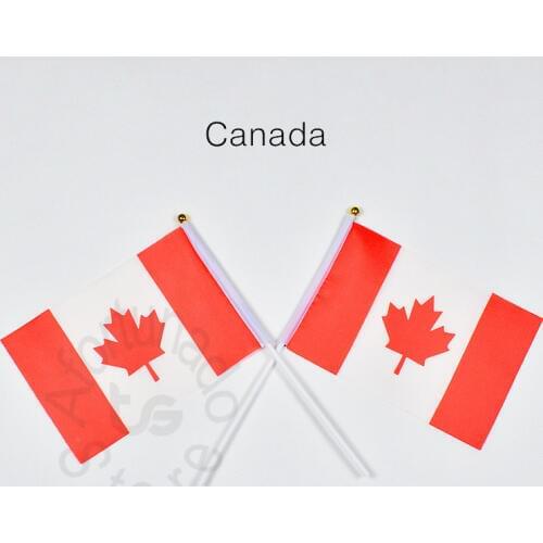 Canada 14*21cm 10pieces Banner Hand waving Flag National Flag for meet,Parade,party.Hanging,decoration