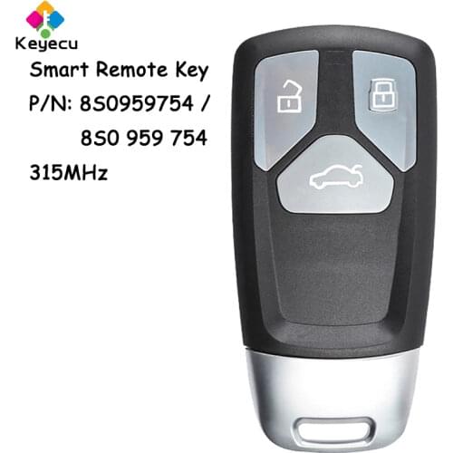 KEYECU 8S0959754 / 8S0 959 754 Smart Remote Control Key With 3 Buttons 315MHz - FOB for Audi A4 A5 Q7 SQ7 TT 2016 2017 2018 2019