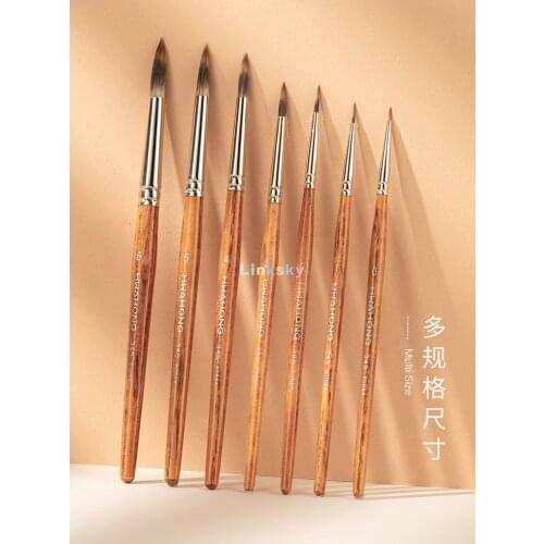 HWAHONG Artist Detail Lettering Paint Brushes Pointed Round Brush 345 Series,for Fine Detailing&Art Painting Acrylic, Watercolor
