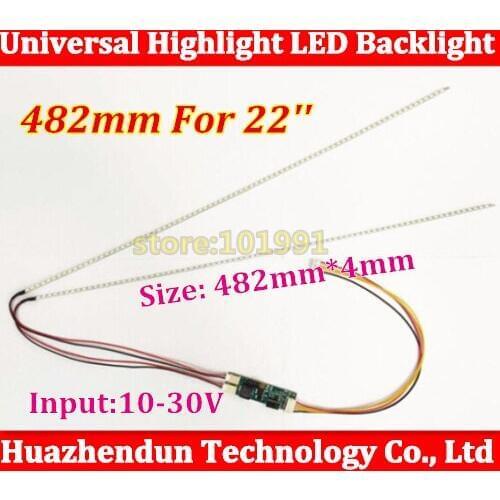 10pcs 482mm Adjustable brightness led backlight strip kit,Update 22inch-wide monitor 22'' LCD ccfl panel to LED backlight