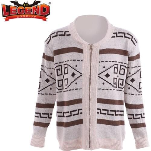 The Big Lebowski Cosplay costume jacket Jeff Bridges sweaterThe Big Lebowski Jeffrey The Dude Zip Up Costume Cardigan Sweater