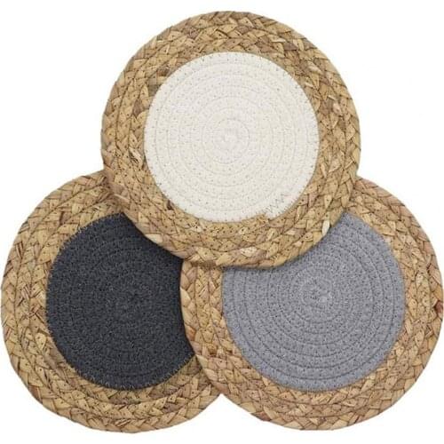Nordic Style Tray Mat Anti-hot Non-slip Round Shape Janpanese Style Tray Mat for Kitchen Supplies