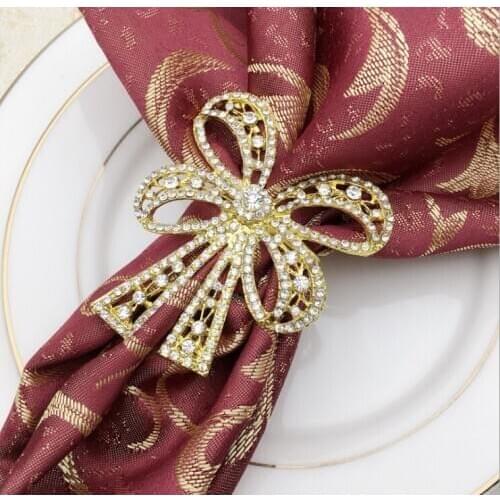 Marious 50pcs/lot crystal Diamonds Napkin Ring/Wrap Serviette Holder Wedding Party Dinner Table Decoration Home free shipping