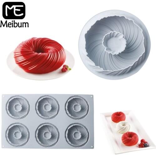 Meibum 2 Style Spiral Silicone Cake Mold Homemade Party Chocolate Pastry Pan Mousse Dessert Mould Decorating Tray Baking Tools