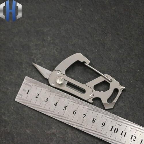 Titanium Alloy Multi-function Outdoor Safety Carabiner Hanging Keychain Personality Creative Lock Multi-function Bag EDC Buckle