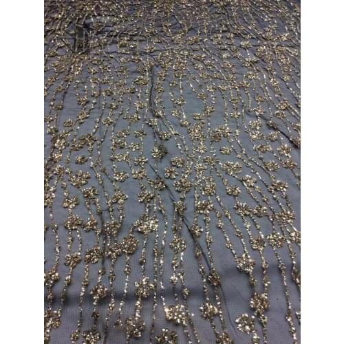 Fashion SYJ-7237 african glitter lace fabric for party dress 5yard/lot embroidered tulle lace with glued glitter