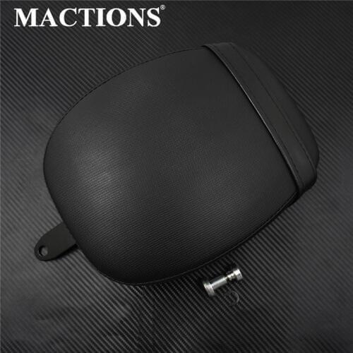 Motorcycle Rear Passenger Pillion Pad Seats Leather w/ Belt Black For Harley Sportster XL 48 883 1200 2010-2018