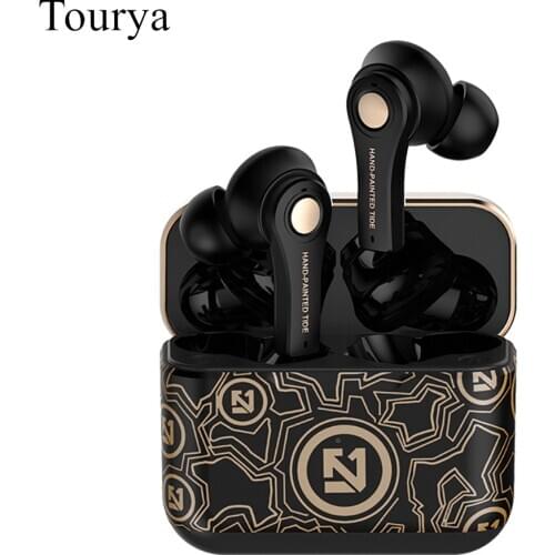 True Wireless Earbuds Bluetooth 5.0 Earphones Graffiti Design in-Ear TWS Mini Headset for Sport Extra Bass Stereo With HD Mic