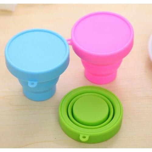 Wholesale 300pcs/lot foldable silicone sup outdoor camping travel folding cup Telescopic Collapsible Retractable drinking cup