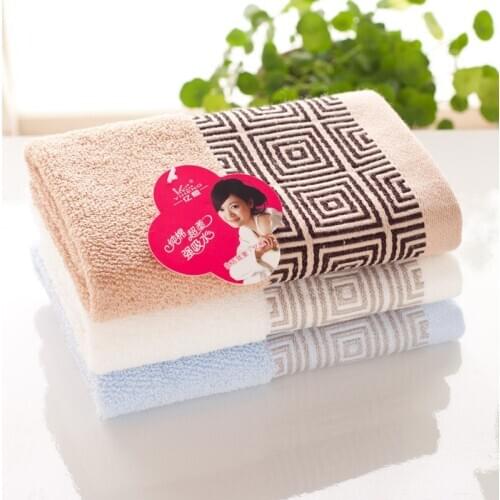 Wholesale Siege grid cotton towel infant children absorbent square towel napkin serviette 34 * 34 adult handkerchief gift