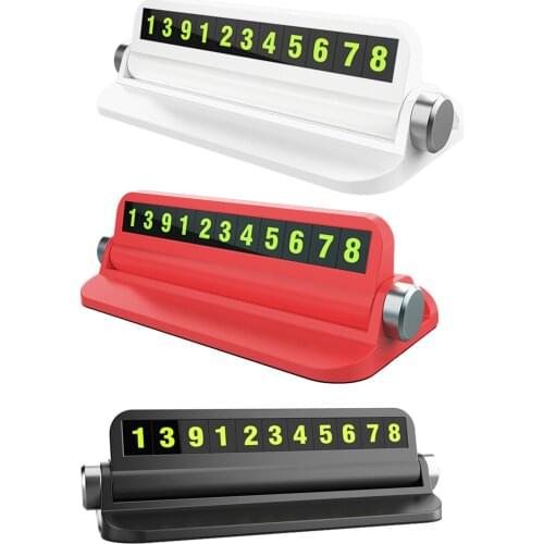 6 In 1 Function Luminous Car Temporary Parking Card Car Air Freshener Phone Number Plate Car Sticker Aromatherapy Typical