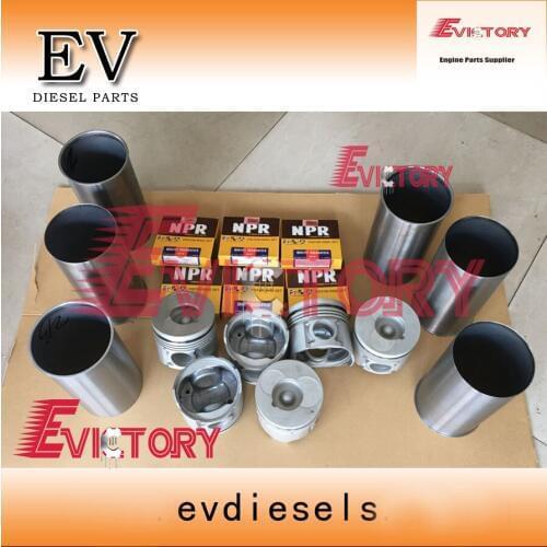 Fit for Hiatch EX220 6BG1 engine rebuild kit 6BG1T piston piston ring cylinder liner full gasket kit +main con rod bearin