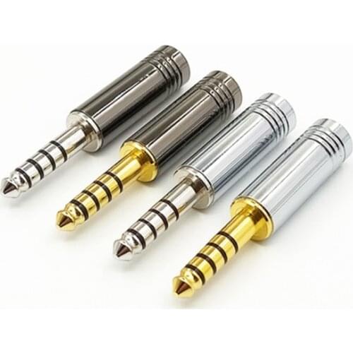 4.4mm pure copper gold-plated five-level balanced headphone plug 2pcs