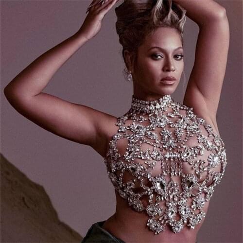 Sexy Bodies Bikinis Slim and Exquisite Underwear Aesthetic Shoulder Rhinestone Bra Hollow Harness Woman Fashion Belt Neck Chain