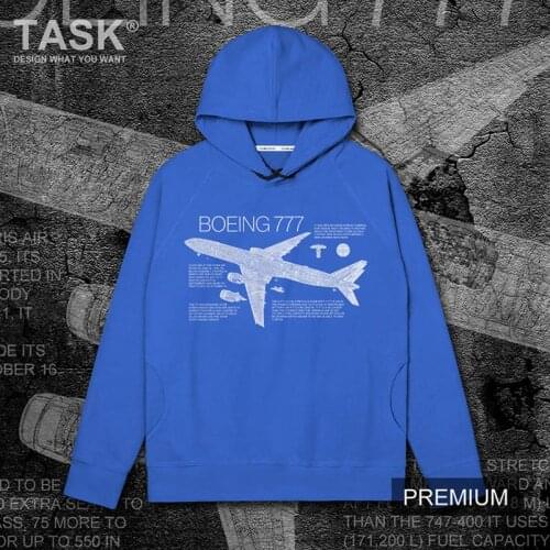 Civil airliner B777 Pattern painted cotton long sleeve hoodies men casual hipster streetwear Sportswear Spring Autumn Pullovers