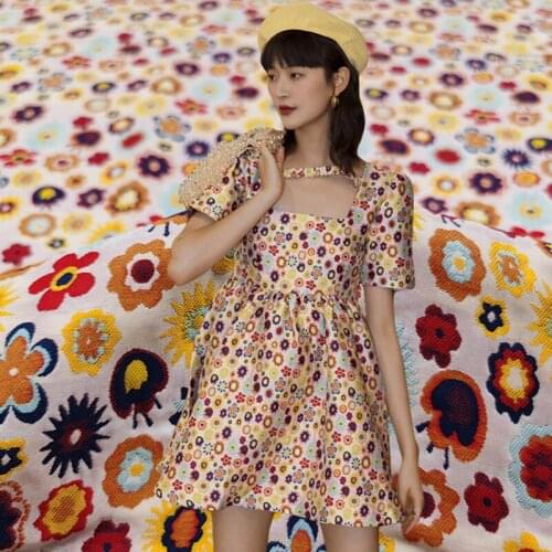 Three-dimensional Jacquard Fabric Polyester Fiber Comfortable Soft Close-fitting Princess Dress Style Clothing Fabrics Sewing