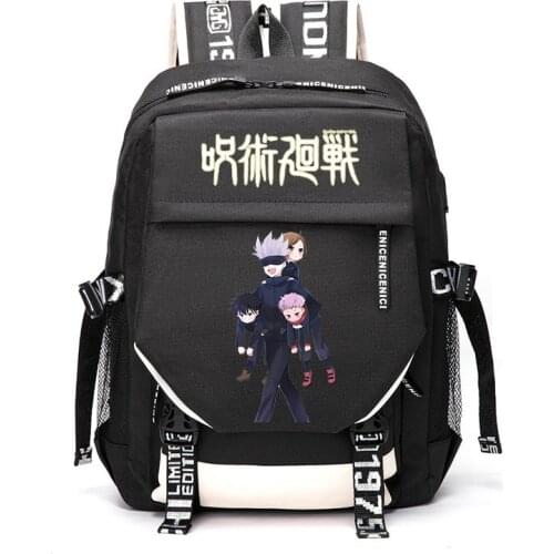 Unisex Anime Jujutsu Kaisen Itadori Yuji Fushiguro Megumi Kugisaki Outdoor Travel Rucksack Casual Schoolbag Student Backpacks