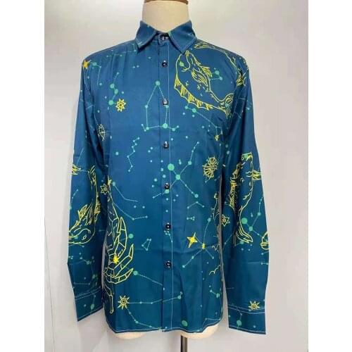 W0919 Fashion Mens Shirts 2021 Runway Luxury famous Brand European Design party style Mens Clothing