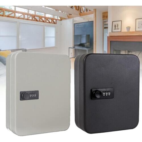 Lockable Key Safe Box Organizer Storage Cabinet Home Car Resettable Code Wall Mounted Metal Office Combination Lock Password