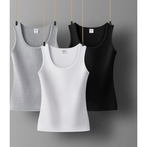 Womens Cotton Camis Solid color Female Slim Sleeveless Casual Vest Solid Color Crop Lower Cut Top For Ladies Fitness Vest Summer