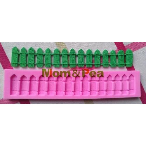 Mom&Pea 0152 Free Shipping Fence Shaped Silicone Mold Cake Decoration Fondant Cake 3D Mold Food Grade Silicone Mould