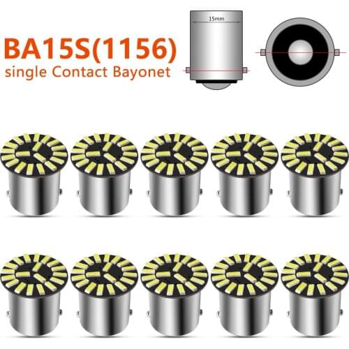 10Pcs 1156 BA15S LED Car Turn Signal Light 19SMD 4014 LED 1156 P21W Auto Reverse Tail Brake Bulb DRL Light 12V