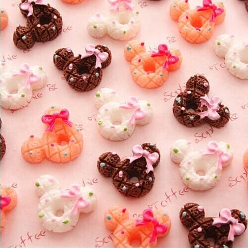 10pcs/lot Resin Donut Charm flatback Charm For DIY Hair Bow Scrapbooking Decoration Craft Charm