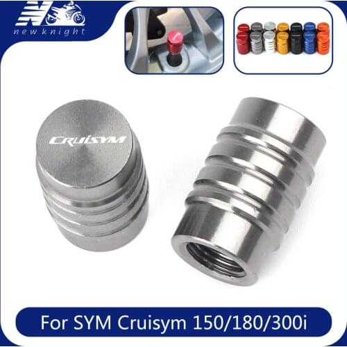 2 Pcs With Logo For SYM Cruisym 150 180 300i Motorcycle Accessories CNC Aluminum Tire Valve Caps Wheel Stem Air Airtight Covers