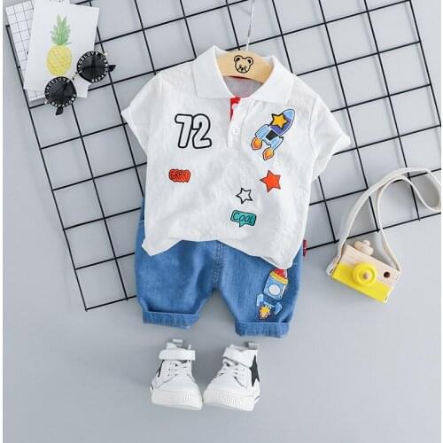 2021 Baby Boys Clothing Sets Infant Clothes Suits Shour-sleeved T Shirt + Short Pants Kids Children Costume