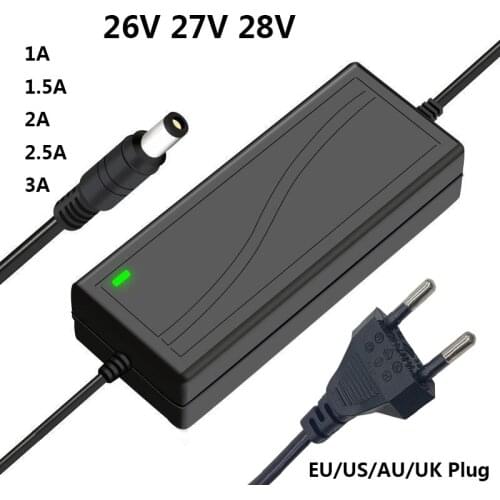 27V 3A Power Adapter Supply AC DC Adaptor 27 V Volt Switching Transformer Adaptador 5.5*2.5mm Conveter EU US AU UK Plug