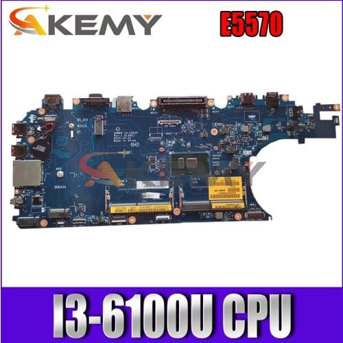 Akemy I3-6100U For Dell Latitude E5570 Laptop Motherboard ADM80 LA-C641P Mainboard CN-0V4RYF V4RYF DHNCP 100% Tested