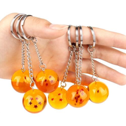 Goku Super Anime Keychain 3D 1-7 Stars Cosplay Crystal Ball Key Chain Toy Gift Key Ring Key Chain Accessories