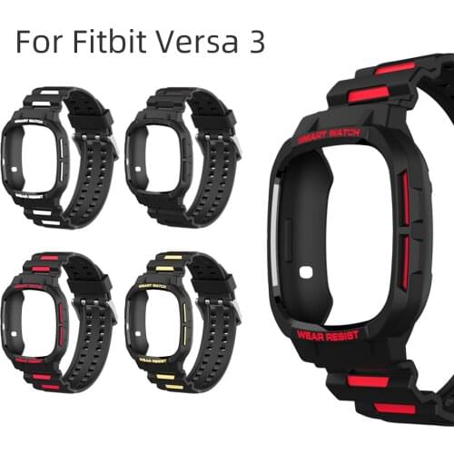 SIKAI 2021 New Band Case For Fitbit Versa 3 Smart watch TPU Shell Protector Cover Band Strap Bracelet smart watch Accessories