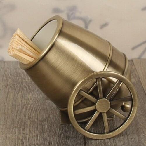 Cannon Toothpick Holder Home Restaurant Nordic Creative Metal Cotton SwaB Box High-End Desktop Decoration Ornament Gift Box
