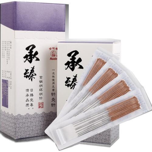Acupuncture Needles Disposable Sterile Chinese Traditional Needles Stainless Steel Material Copper handle needle 100pcs/ box